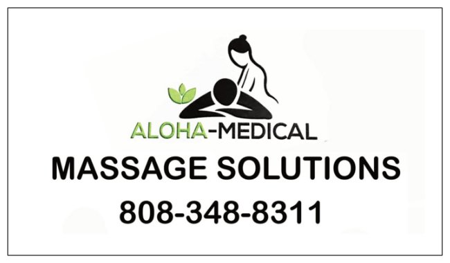 Michele Business Card that says Aloha Medical Massage Solutions on it